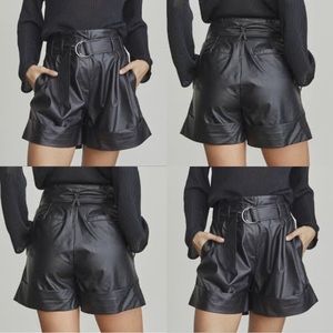 Elizabeth and James Paper Bag Shorts Black Size 16 NWT